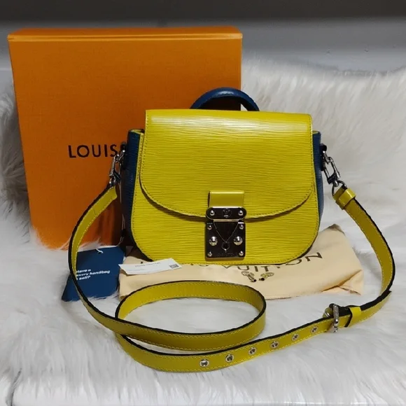 SALE! Louis Vuitton Epi Vibrant Yellow & Blue Eden PM 2W Crossbody Bag W/B/K/DB - Picture 1 of 16